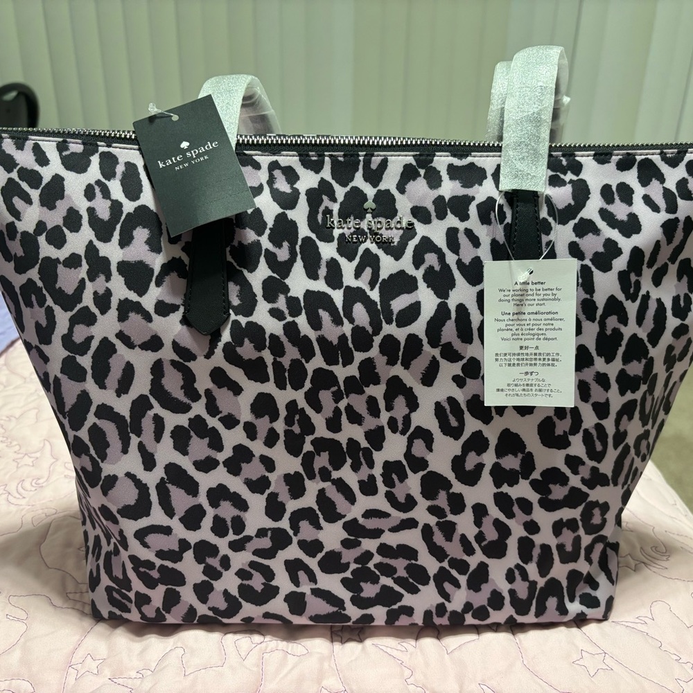 Kate Spade Black and White Tote Bag with Bold Design